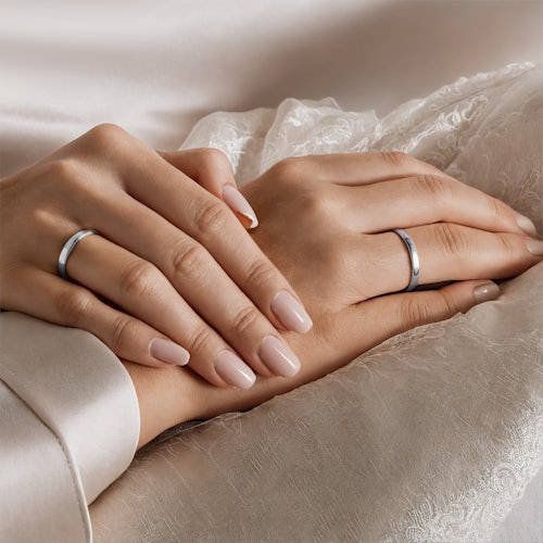 Obrączki ślubne: białe złoto, z fazą, 3 mm